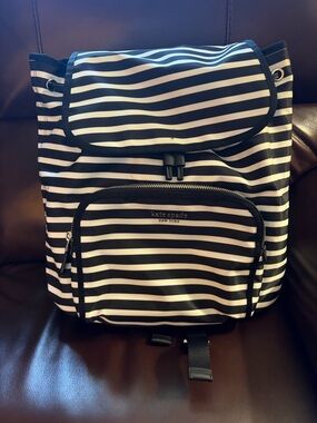 kate spade Black and White Striped Backpack